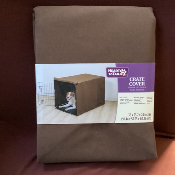 Heart To Tail Crate Cover Brown Color NEW - Picture 2 of 8